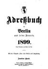 Adreßbuch - Berlin 1899