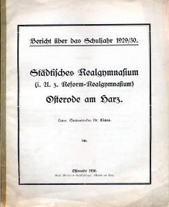 Stdtisches Realgymnasium 1929/30